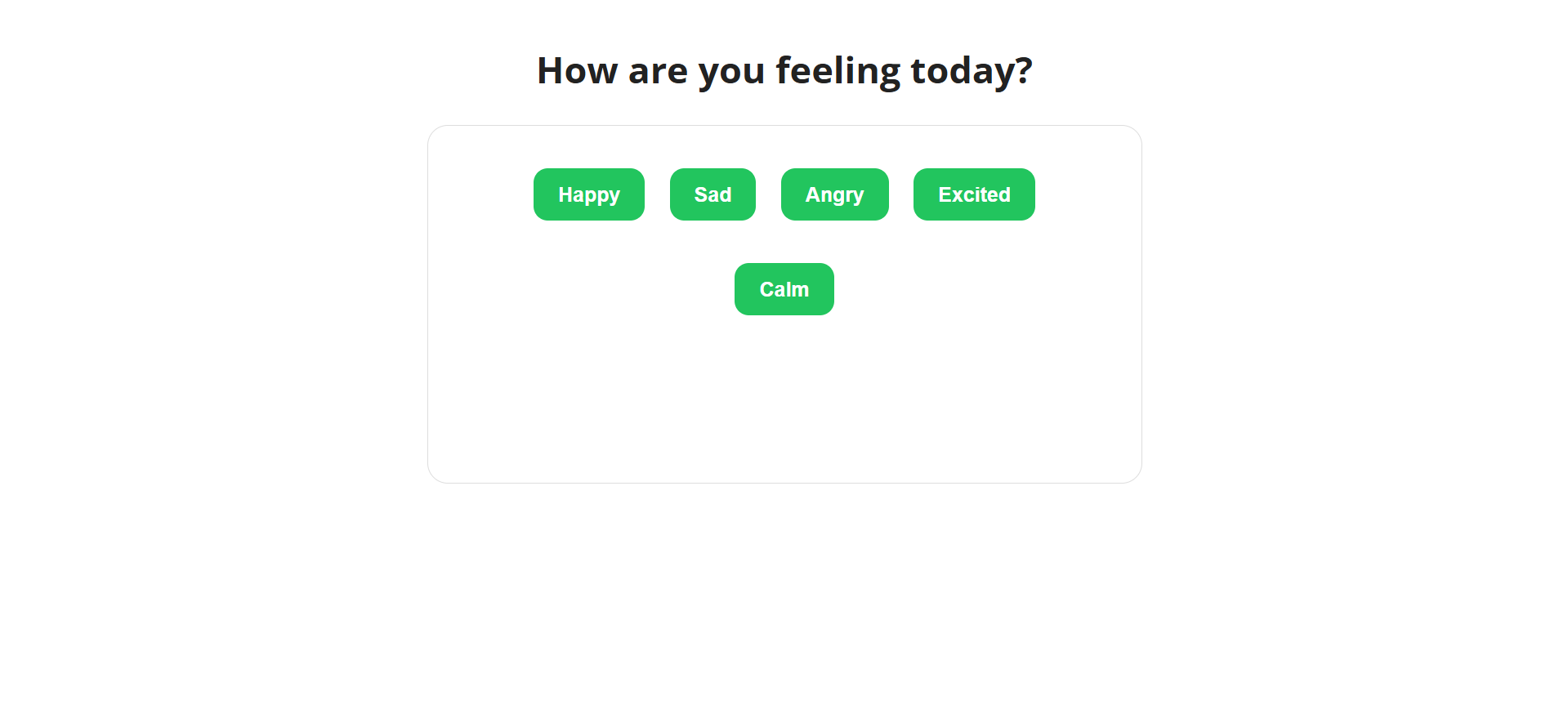 Early Mood Checker design: planned version with green buttons from December 29th 2025.